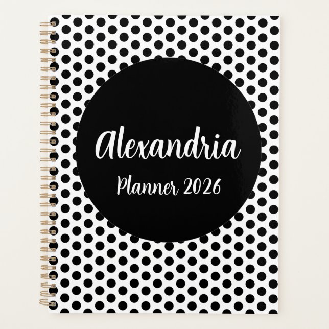 Personalized Polka Dot Planner Planer (Vorderseite)