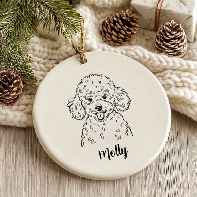 Personalized Poodle Dog Christmas Keramik Ornament (Von Creator hochgeladen)