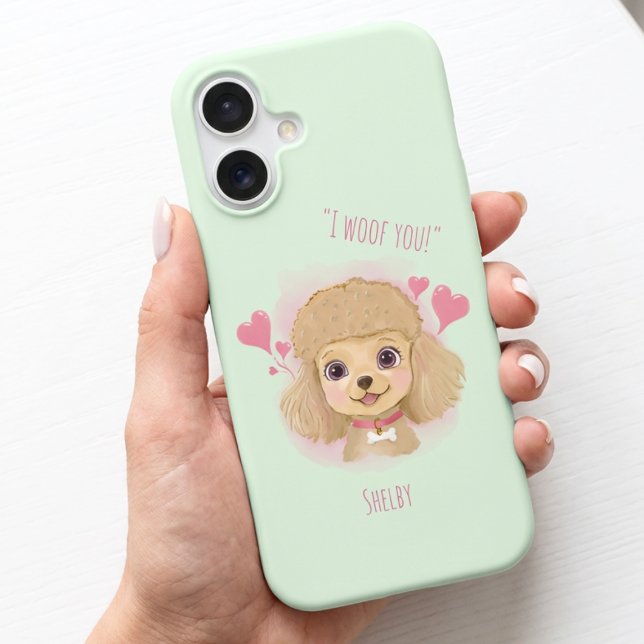 Personalized Poodle iPhone Case – I Woof You Gift 16 Hülle (Von Creator hochgeladen)