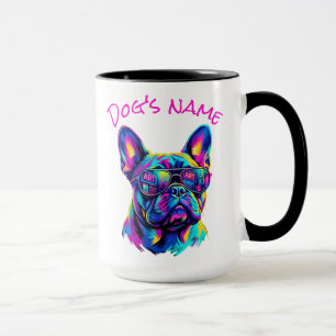 Personalized Pop Art French Bulldog NYC Neon Tasse