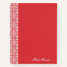 Personalized Poppy Red Floral Notebook