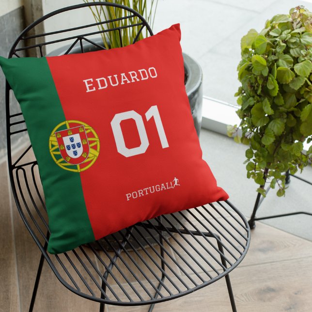 Personalized Portugal Soccer Fan Gear - Custom Nam Kissen (Von Creator hochgeladen)
