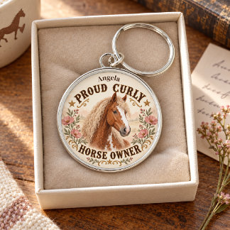 Personalized Proud American Bashkir Curly Horse Schlüsselanhänger