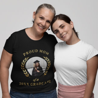 Personalized Proud Mom of a Grad Photo Graduation T-Shirt