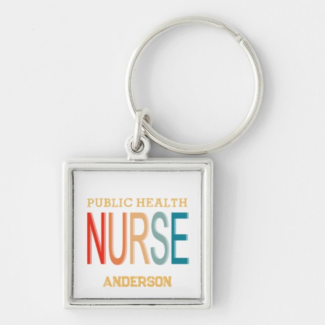 Personalized Public health nurse RN gifts Schlüsselanhänger (Vorne)