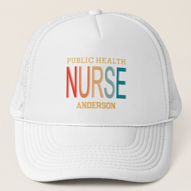 Personalized Public health nurse RN gifts Truckerkappe (Vorderseite)