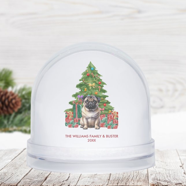 Personalized Pug Dog Christmas Schneekugeln (Von Creator hochgeladen)