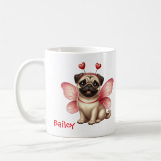 Personalized Pug Valentine's Day Kaffeetasse