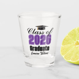 Personalized Purple Class of 2026 Graduation Party Schnapsglas