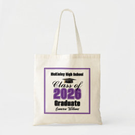 Personalized Purple Class of 2026 Graduation Party Tragetasche