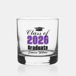 Personalized Purple Class of 2026 Graduation Whiskyglas