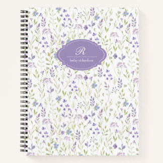 Personalized Purple Floral Notizbuch