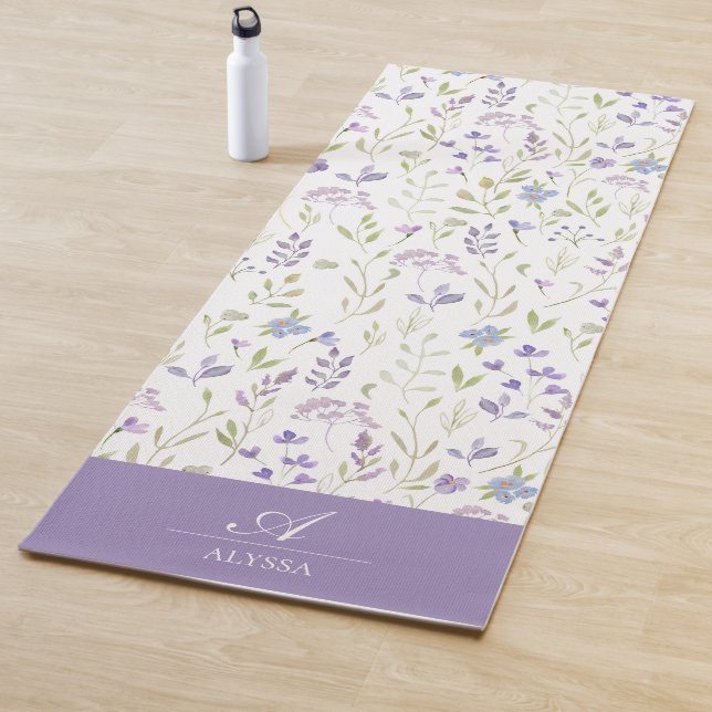 Personalized Purple Floral Yoga Mat Yogamatte (Beispiel)