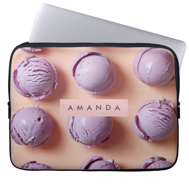 Personalized Purple Ice Cream Scoop  Laptopschutzhülle (Vorderseite)
