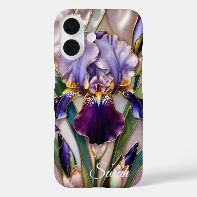 Personalized Purple Iris Phone Case Elegant (Rückseite)