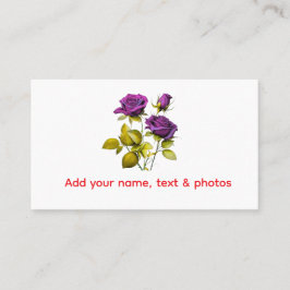 Personalized Purple Rose Business Card | Add Your Visitenkarte