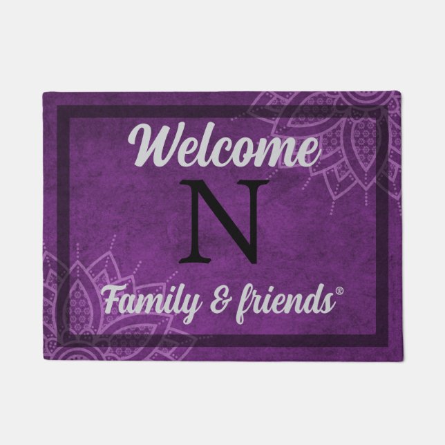 Personalized Purple Welcome Doormat  Fußmatte (Vorderseite)