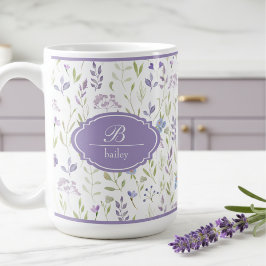 Personalized Purple Wildflower Mug Kaffeetasse