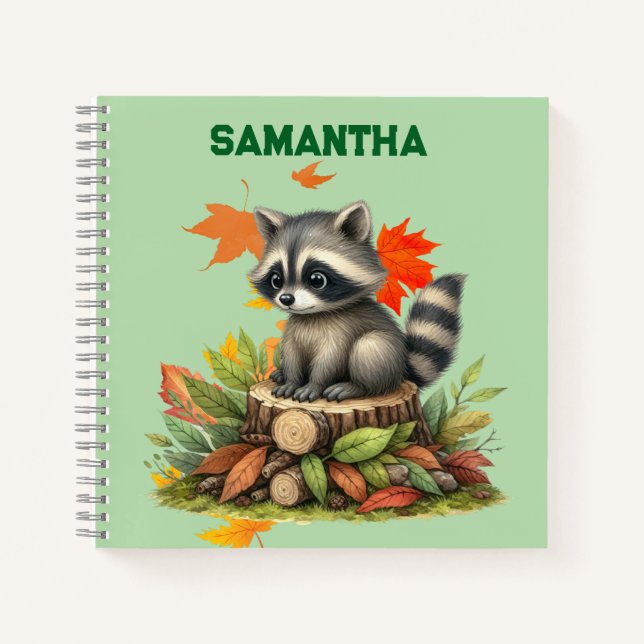 Personalized Raccoon Notebook  Notizbuch (Vorderseite)