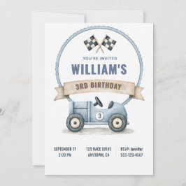 Personalized Race Car Birthday Invitation Einladung