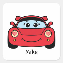 Personalized Race Car Valentine Sticker
