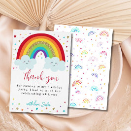 Personalized Rainbow Birthday Thank You Card Cute Dankeskarte