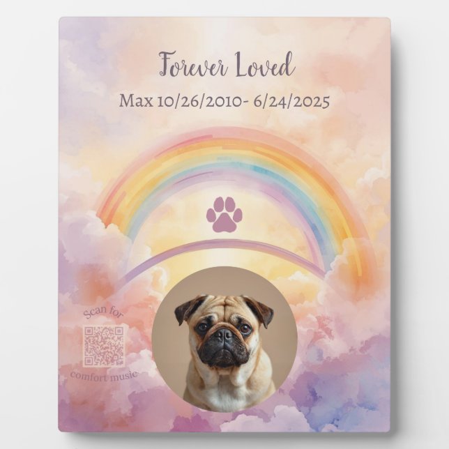 Personalized Rainbow Bridge Dog Memorial Plaque Fotoplatte (Vorderseite)