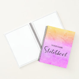 Personalized Rainbow Gradient Name Sketchbook  Notizbuch