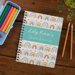 Personalized Rainbow Pattern Sketchbook Notizbuch