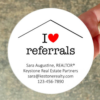 Personalized Realtor I Love Referrals Runder Aufkleber