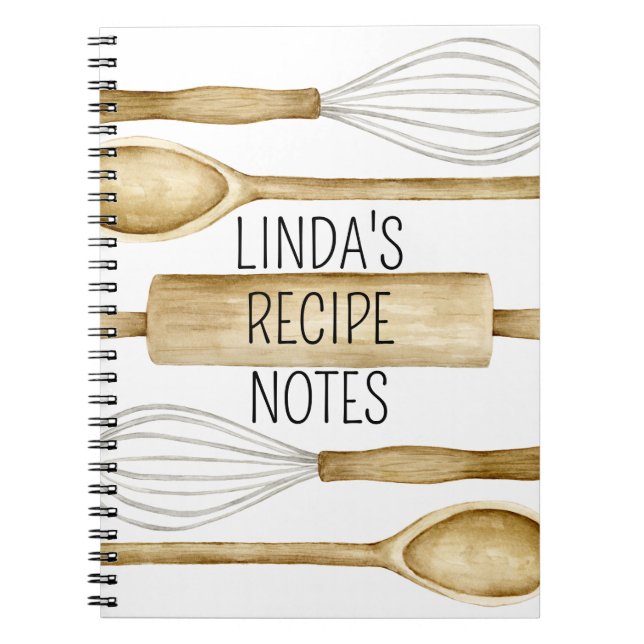 Personalized Recipe Journal or Kitchen Notebook Notizblock (Vorderseite)