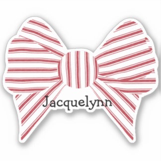 Personalized Red Christmas Bow Aufkleber