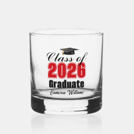Personalized Red Class of 2026 Graduation Whiskyglas