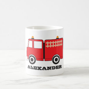 Personalized Red Fire Truck Kaffeetasse