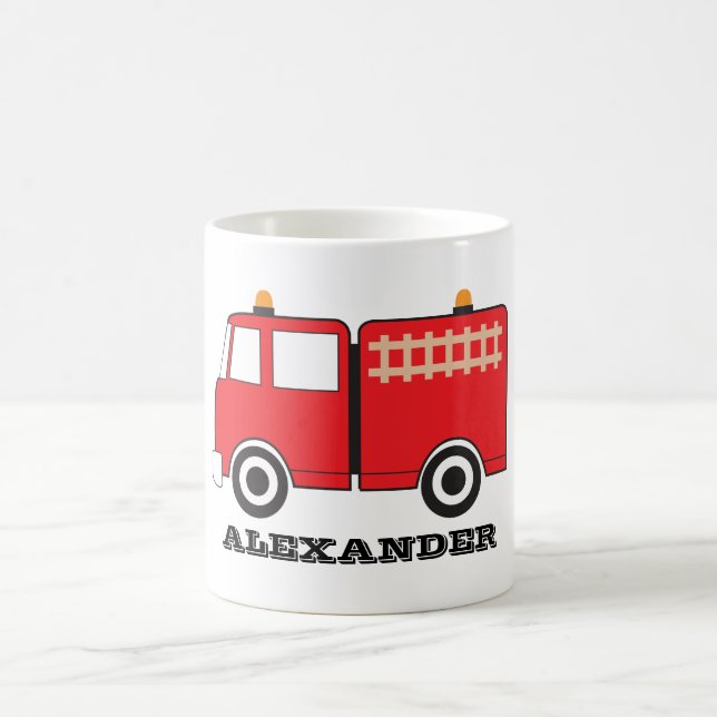 Personalized Red Fire Truck Kaffeetasse (Mittel)