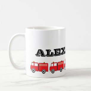 Personalized Red Fire Truck Kaffeetasse