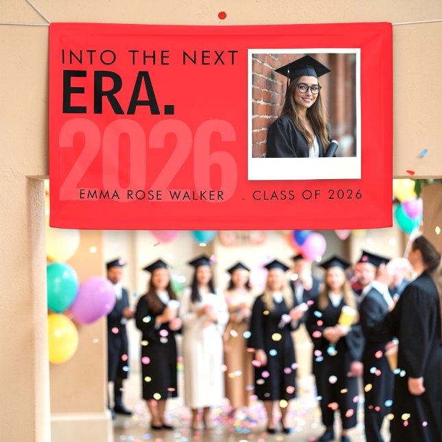 Personalized Red Graduation Photo Banner 2026 (Von Creator hochgeladen)