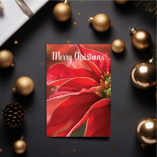 Personalized Red Poinsettia Christmas Karte (Personalize your holiday wishes, by adding a custom message.
)