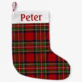 Personalized Red Tartan Christmas Stocking Kleiner Weihnachtsstrumpf