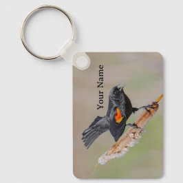 Personalized Red-Winged Blackbird Keychain Schlüsselanhänger