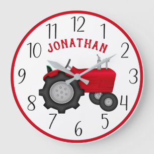 Personalized RedTractor Wall Clock Große Wanduhr