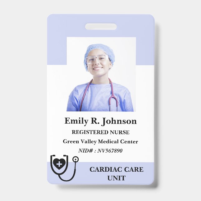 Personalized Registered  Nurse ID Badge Ausweis (Vorderseite)