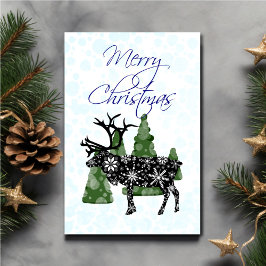 Personalized Reindeer Christmas Karte