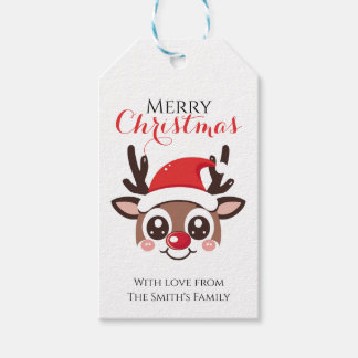 Personalized Reindeer Gift Tag – Custom Christmas Geschenkanhänger