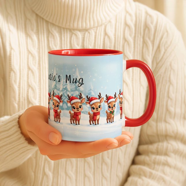 Personalized Reindeer Mug, Cute Christmas Gift, Cu Tasse (Von Creator hochgeladen)
