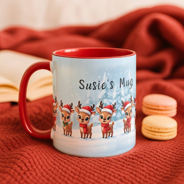 Personalized Reindeer Mug, Cute Christmas Gift, Cu Tasse (Von Creator hochgeladen)