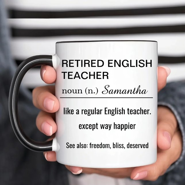 Personalized Retired English Teacher Definition Tasse (Von Creator hochgeladen)