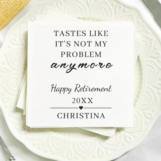 Personalized Retirement Party Decor Retired 2026 Serviette (Von Creator hochgeladen)