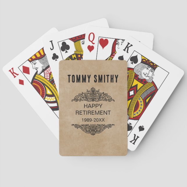 Personalized Retirement Playing Cards – Milestone Spielkarten (Rückseite)
