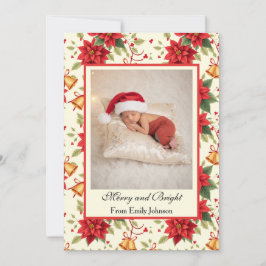 Personalized Retro Christmas Floral Stationery Feiertagskarte
